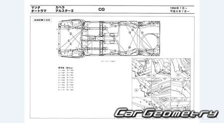 Mazda Capella (CG) 1994-1997 (RH Japanese market) Body dimensions