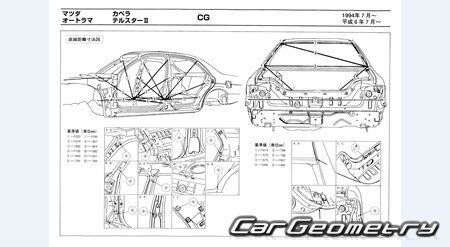 Mazda Capella (CG) 1994-1997 (RH Japanese market) Body dimensions