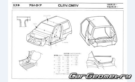 Suzuki Alto 1990-1994 (RH Japanese market) Body dimensions