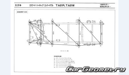 Suzuki Escudo (TA01) 1988-1994 (RH Japanese market) Body dimensions