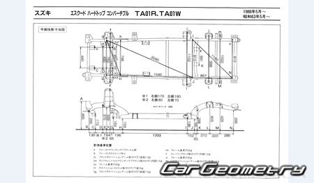 Suzuki Escudo (TA01) 1988-1994 (RH Japanese market) Body dimensions