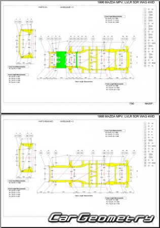 Mazda MPV (LV) 1995-1999 (RH Japanese market) Body dimensions