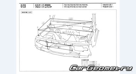 Suzuki Escudo 1995-1997 (RH Japanese market) Body dimensions