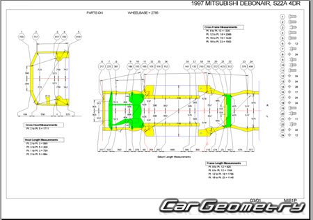 Mitsubishi Debonair (S22A S27A) 19921999 (RH Japanese market) Body dimensions