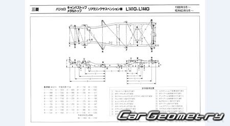 Mitsubishi Pajero 1982-1990 (RH Japanese market) Body dimensions