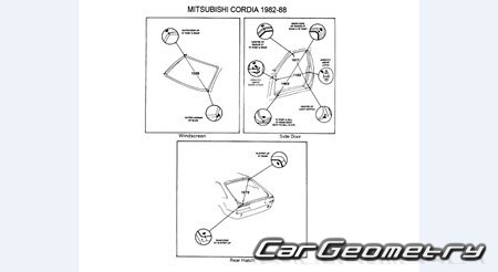 Mitsubishi Cordia & Tredia 1982-1987 (RH Japanese market) Body dimensions