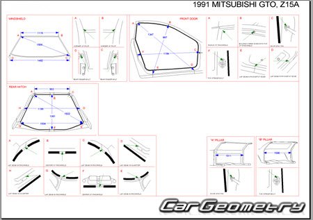 Mitsubishi GTO (Z15A Z16A) 1990-2001 (RH Japanese market) Body dimensions