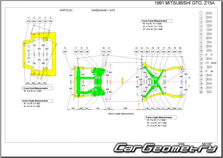 Mitsubishi GTO (Z15A Z16A) 1990-2001 (RH Japanese market) Body dimensions