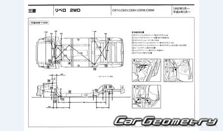 Mitsubishi Libero (CB CD) 1992-2002 (RH Japanese market) Body dimensions