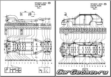 Mitsubishi Libero (CB CD) 1992-2002 (RH Japanese market) Body dimensions