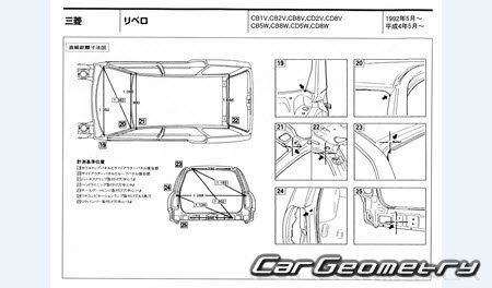 Mitsubishi Libero (CB CD) 1992-2002 (RH Japanese market) Body dimensions