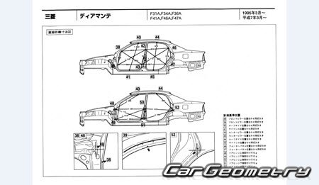 Mitsubishi Diamante 1995-2005 (RH Japanese market) Body dimensions