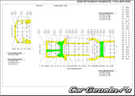 Mitsubishi Diamante 1995-2005 (RH Japanese market) Body dimensions