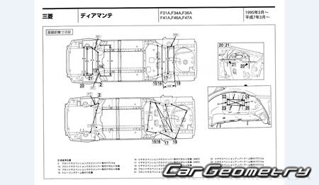 Mitsubishi Diamante 1995-2005 (RH Japanese market) Body dimensions