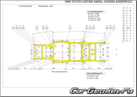 Toyota Estima Emina & Lucida 1992-1999 (RH Japanese market) Body dimensions