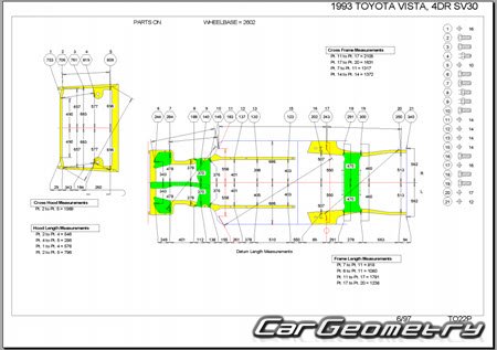 Toyota Camry & Vista (V30) 1990-1994 (RH Japanese market) Body dimensions