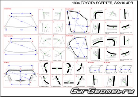 Toyota Scepter (V10 V15) 19911996 (RH Japanese market) Body dimensions