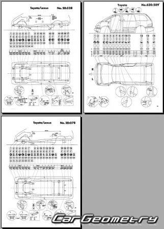 Toyota Estima (CR1# CR2#) 1990-1999 (RH Japanese market) Body dimensions