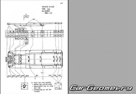 Toyota Hiace 1982-1989 (RH Japanese market) Body dimensions