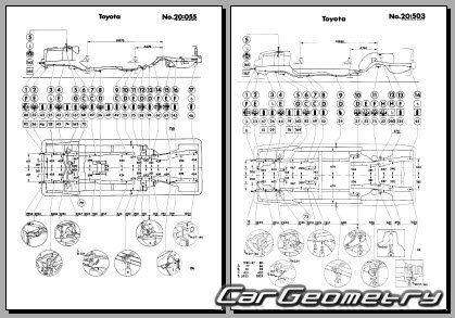 Toyota Cresta & Chaser & Mark II (X70) 1984-1988 (RH Japanese market) Body dimensions