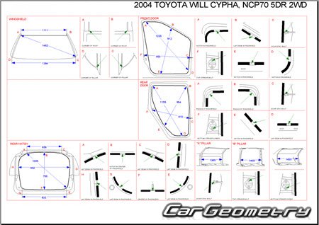 Toyota WiLL Cypha 2002-2005 (RH Japanese market) Body dimensions