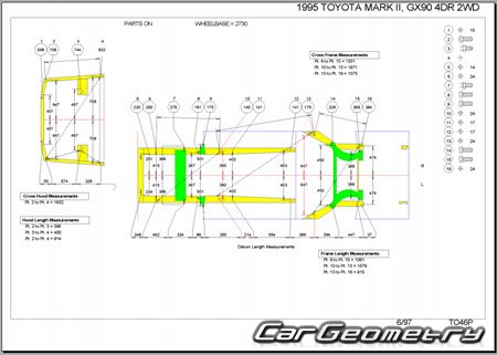 Toyota Mark II (X90) 1992-1996 (RH Japanese market) Body dimensions