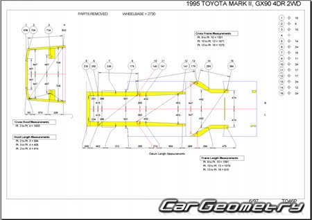 Toyota Mark II (X90) 1992-1996 (RH Japanese market) Body dimensions