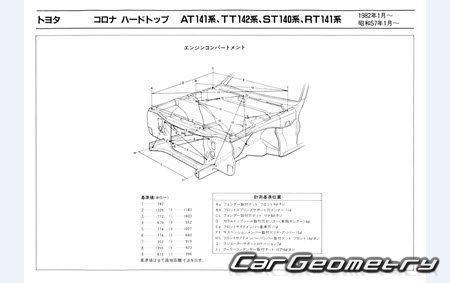 Toyota Corona (T140) 1982-1987 (RH Japanese market) Body dimensions