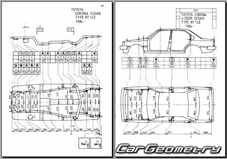 Toyota Corona (T140) 1982-1987 (RH Japanese market) Body dimensions