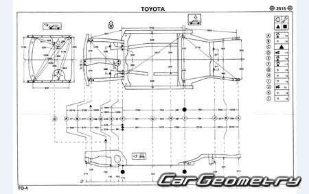 Toyota Corona FF (T150) 1983-1987 (RH Japanese market) Body dimensions