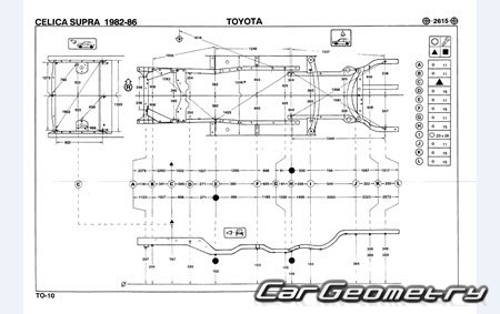 Toyota Celica XX (GA61 MA61 MA63) 1981-1985 (RH Japanese market) Body dimensions