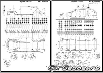 Toyota Caldina Wagon (T19#G) 19921997 (RH Japanese market) Body dimensions