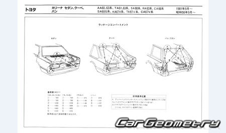 Toyota Carina (A60) 19811988 (RH Japanese market) Body dimensions