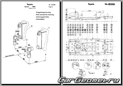 Toyota Carina FF & ED (T150 T160) 1985-1989 (RH Japanese market) Body dimensions