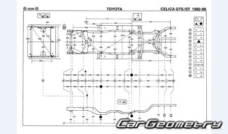 Toyota Celica (A60) 1981-1985 (RH Japanese market) Body dimensions