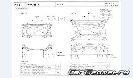 Lexus IS F (USE20) 2007-2014 (RH Japanese market) Body dimensions