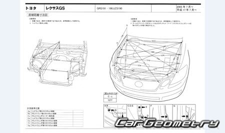 Lexus GS350 GS430 GS460 2005-2012 (RH Japanese market) Body dimensions