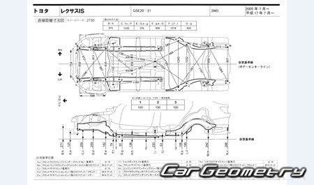 Lexus IS350 IS250 20052012 (RH Japanese market) Body dimensions