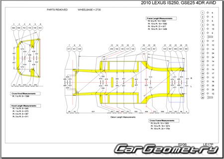 Lexus IS350 IS250 20052012 (RH Japanese market) Body dimensions