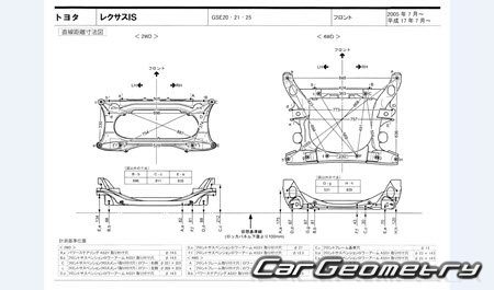 Lexus IS350 IS250 20052012 (RH Japanese market) Body dimensions