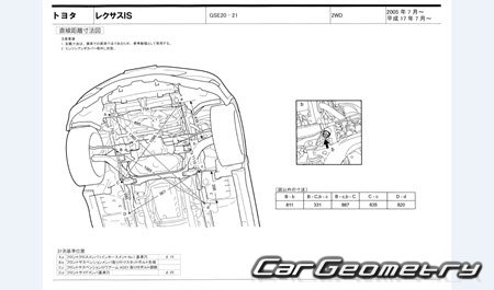 Lexus IS350 IS250 20052012 (RH Japanese market) Body dimensions