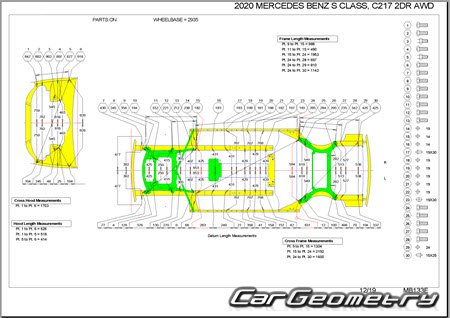 Mercedes S-Class Coupe (C217) 2015-2021 Body dimensions