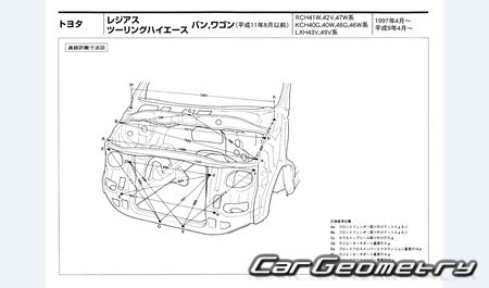 Toyota Regius & Touring Hiace (H40) 1997-2002 (RH Japanese market) Body dimensions