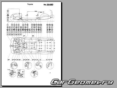 Toyota Corolla & Sprinter Van (E100) 1991-2002 (RH Japanese market) Body dimensions