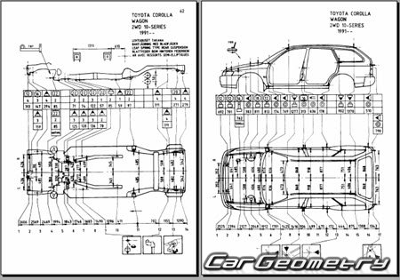 Toyota Corolla & Sprinter Van (E100) 1991-2002 (RH Japanese market) Body dimensions