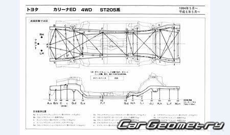 Toyota Carina ED (T200) 1993-1998 (RH Japanese market) Body dimensions