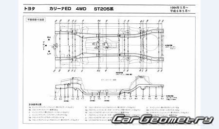 Toyota Carina ED (T200) 1993-1998 (RH Japanese market) Body dimensions