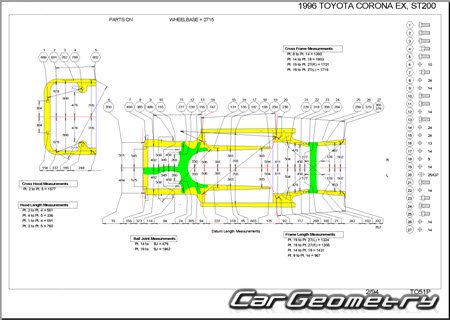 Toyota Corona Exiv (T200) 1993-1998 (RH Japanese market) Body dimensions