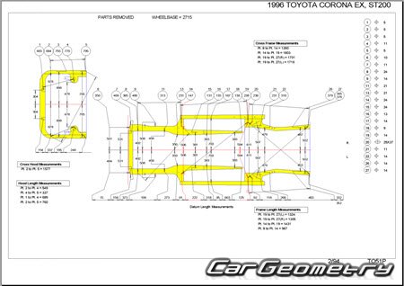 Toyota Corona Exiv (T200) 1993-1998 (RH Japanese market) Body dimensions