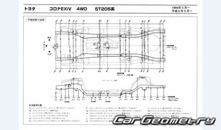 Toyota Corona Exiv (T200) 1993-1998 (RH Japanese market) Body dimensions